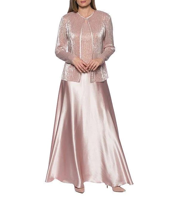 Marina Long Sleeve Formal Two Piece Jacket Dress
