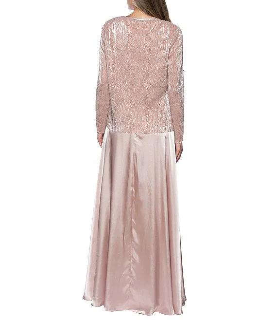 Marina Long Sleeve Formal Two Piece Jacket Dress