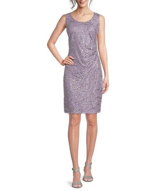 Marina Short 3/4 Sleeve Glitter Lace Jacket Dress