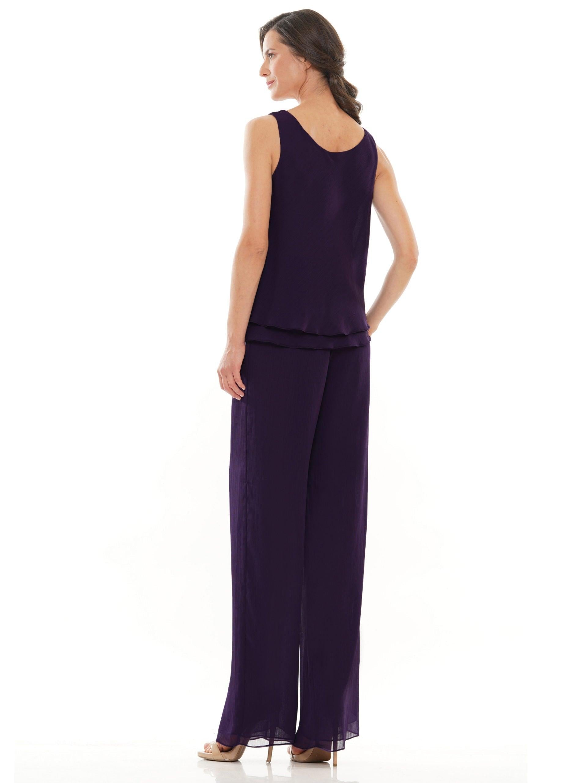 Marsoni Formal Long Jacket Chiffon Pant Suit 304 - The Dress Outlet