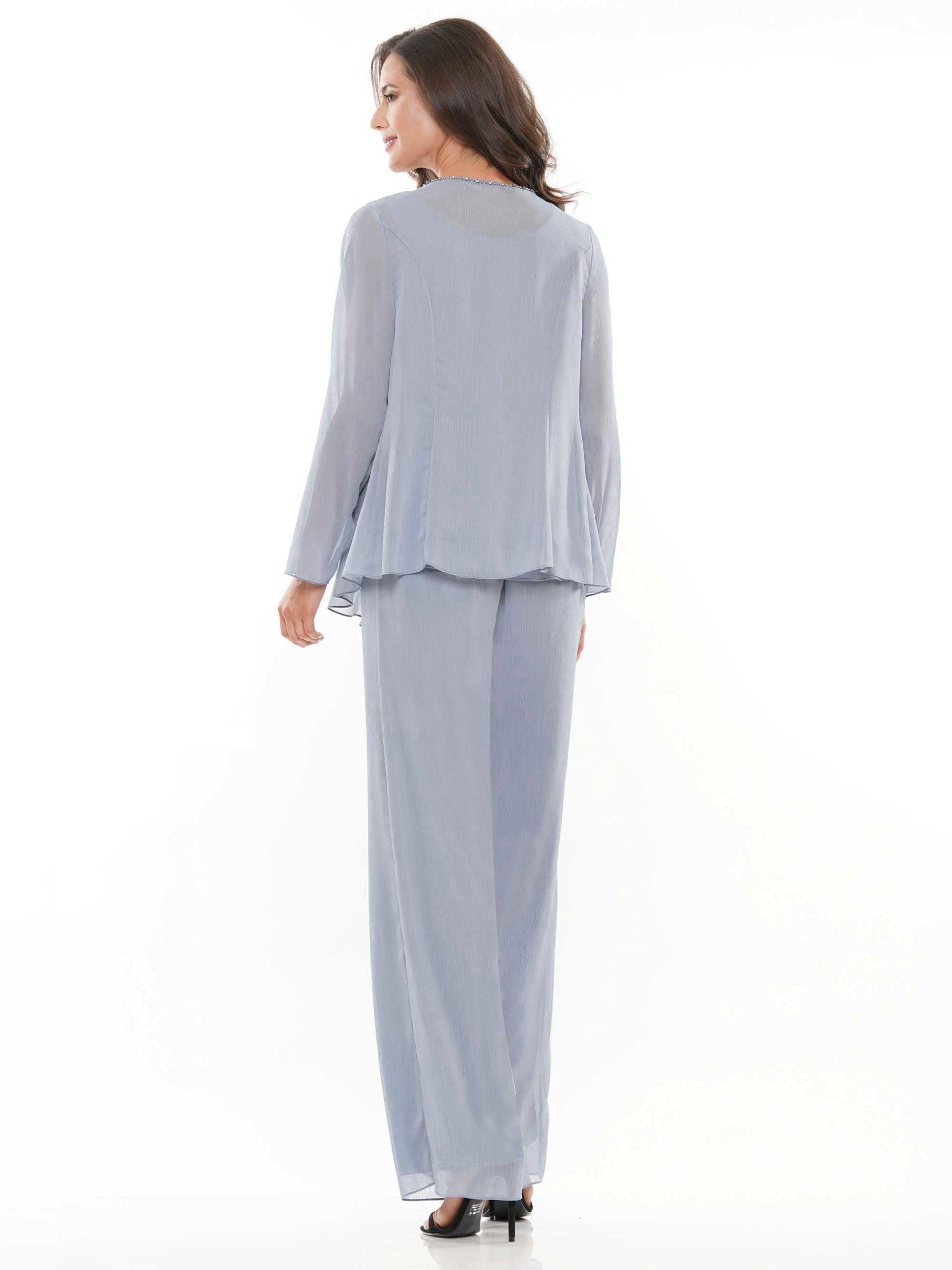Marsoni Formal Long Jacket Chiffon Pant Suit 304 - The Dress Outlet