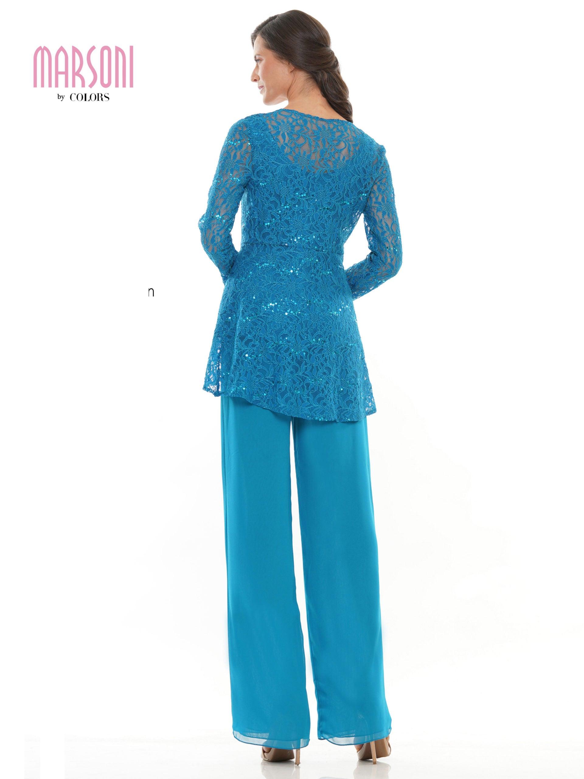 Marsoni Formal Long Sleeve Jacket Pant Suit 305 - The Dress Outlet