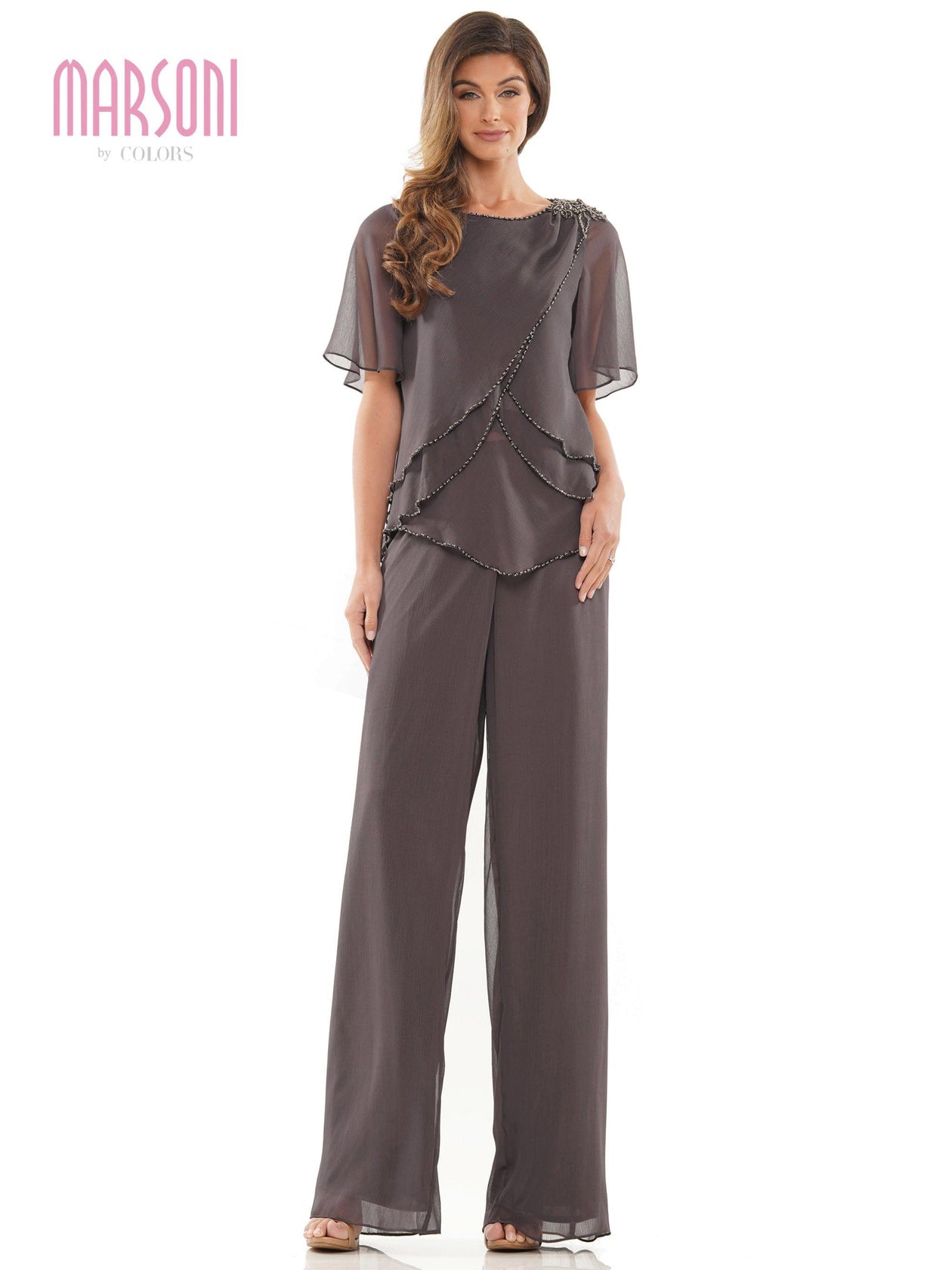 Charcoal Marsoni Formal Mother of the Bride Pant Suit M321 for