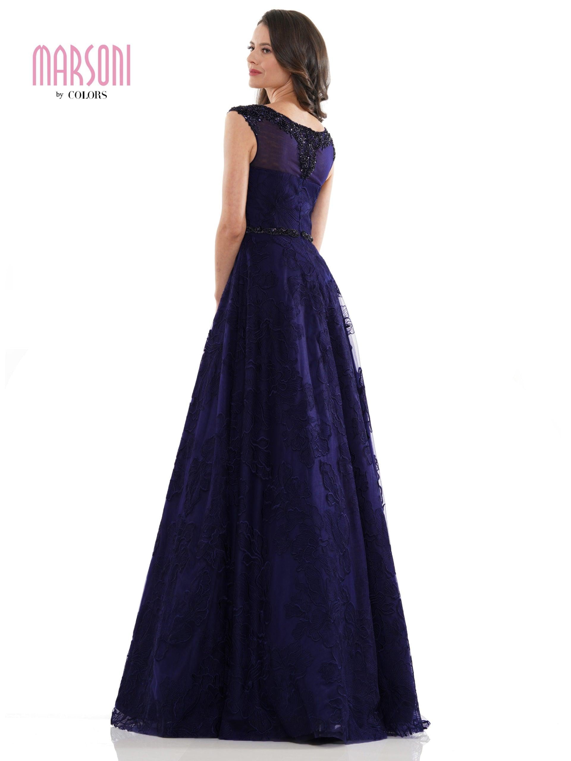 Marsoni Long Formal Cap Sleeve Beaded Dress 1129