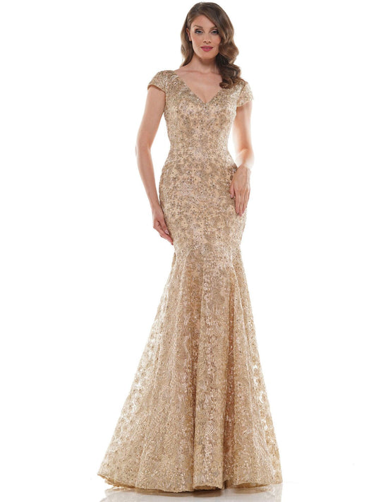 Marsoni Long Formal Metallic Lace Mermaid Dress Sale 212 - The Dress Outlet