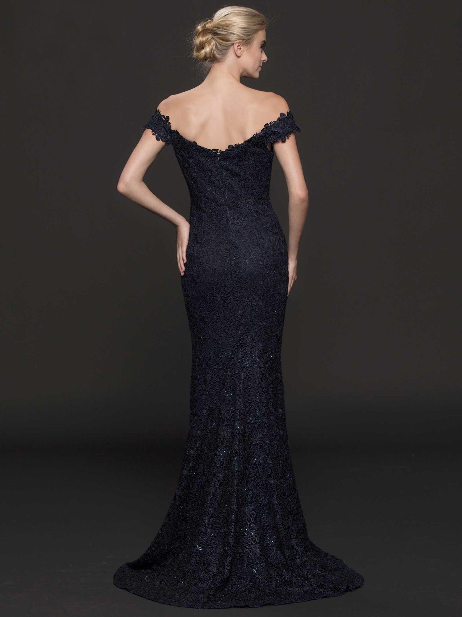 Marsoni Long Formal Off Shoulder Lace Dress 221 - The Dress Outlet