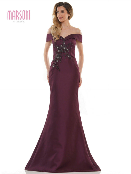 Marsoni Long Formal Off Shoulder Mermaid Dress 1142 - The Dress Outlet