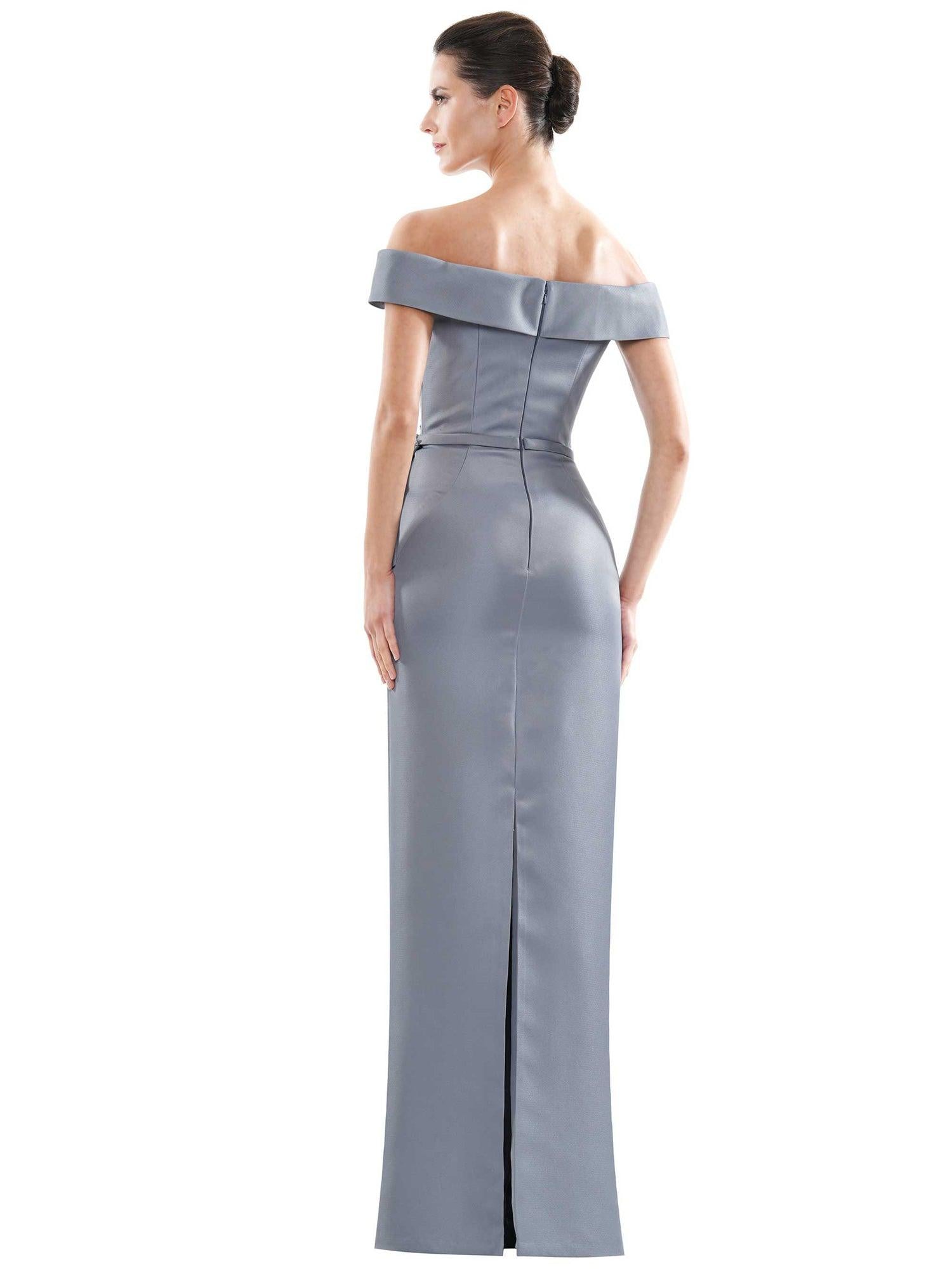 Marsoni Long Formal Off Shoulder Satin Dress 1087 - The Dress Outlet