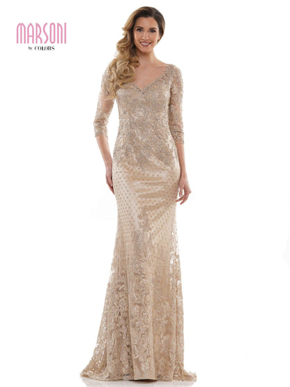 Marsoni Long Mother of the Bride Beaded Dress 1121 - The Dress Outlet