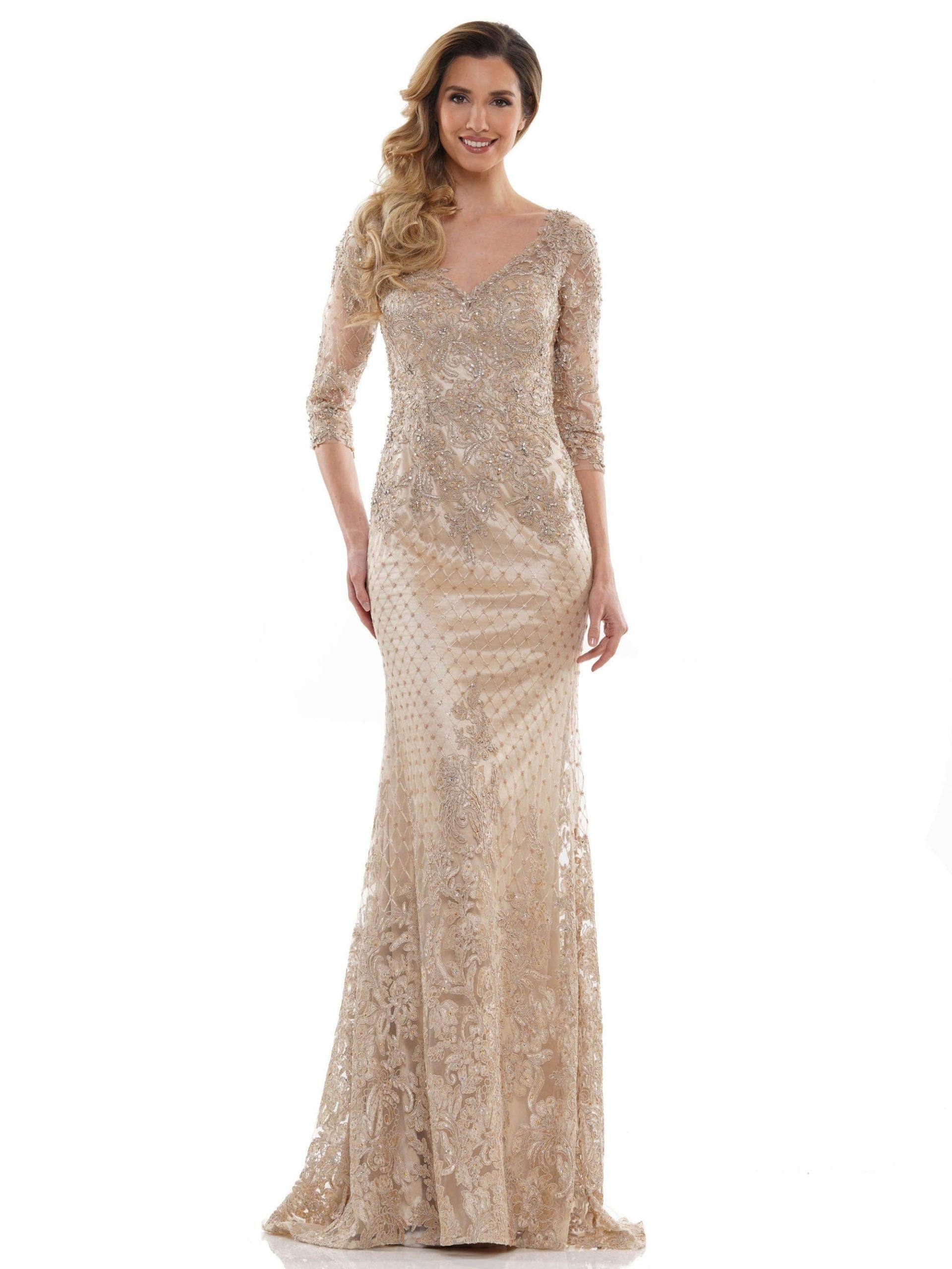Marsoni Long Mother of the Bride Beaded Dress 1121 - The Dress Outlet