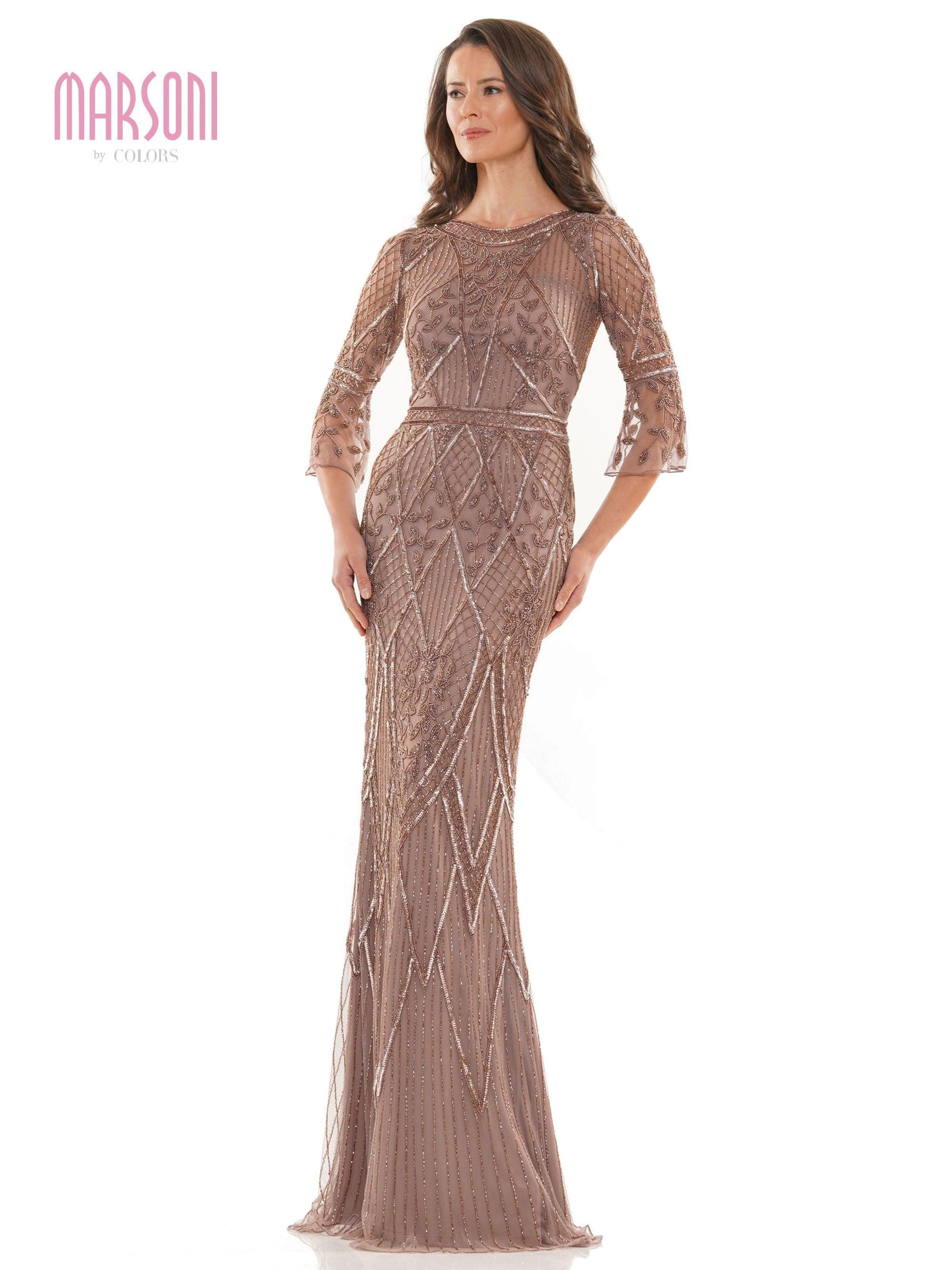 Marsoni Long Mother of the Bride Beaded Gown 1202