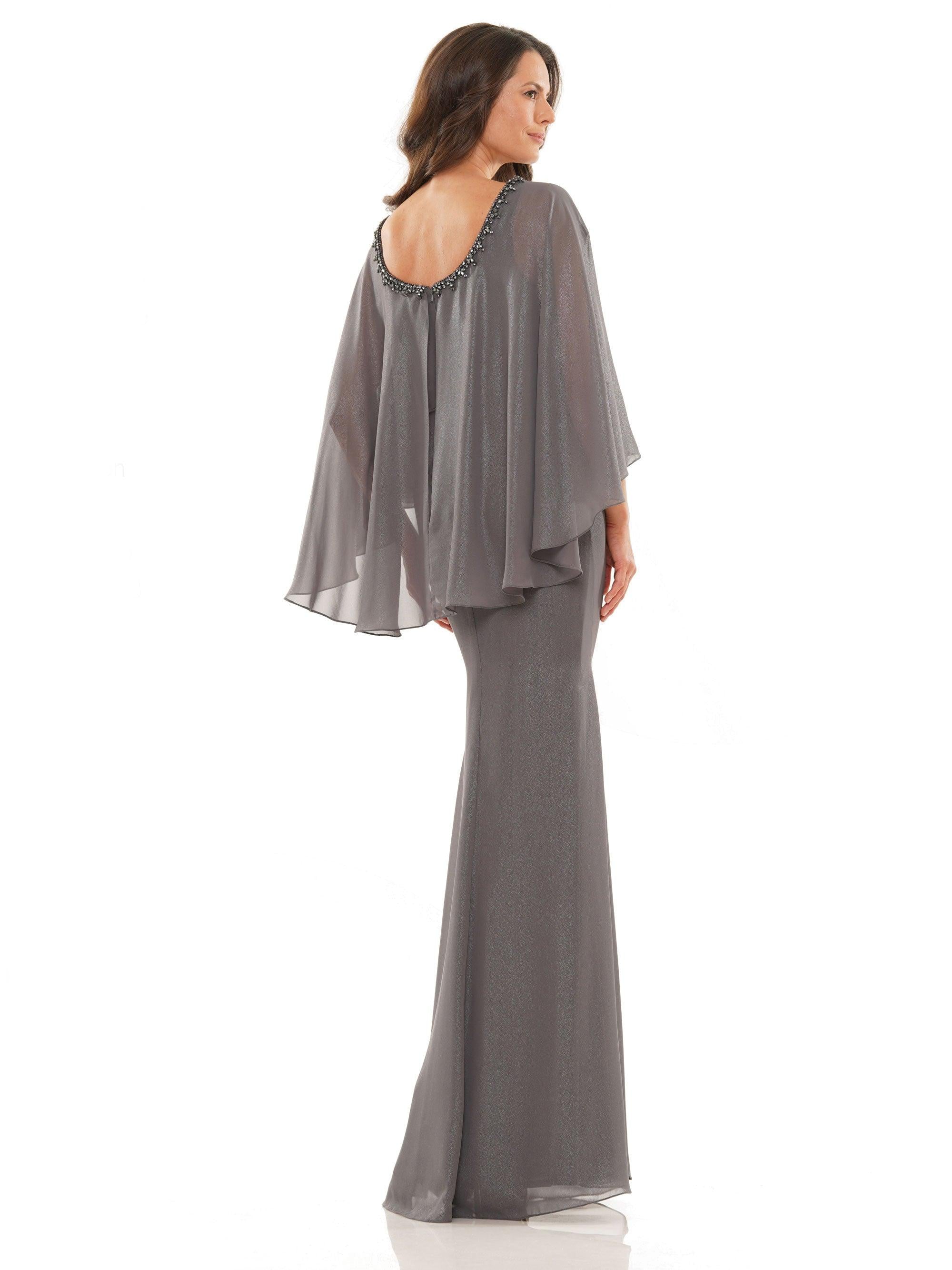 Marsoni Long Mother of the Bride Cape Dress 1188 - The Dress Outlet