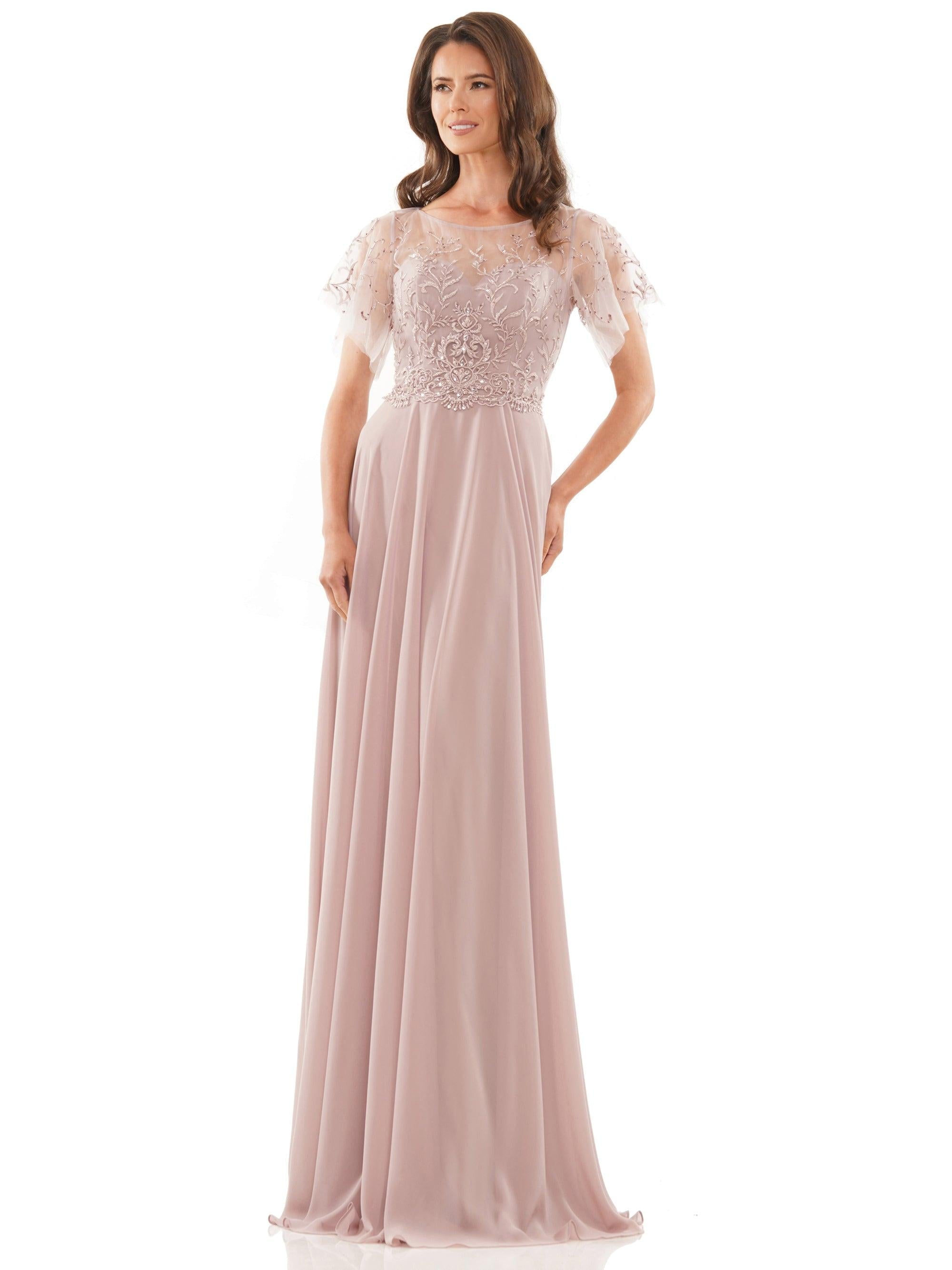 Marsoni Long Mother of the Bride Chiffon Dress M323 - The Dress Outlet