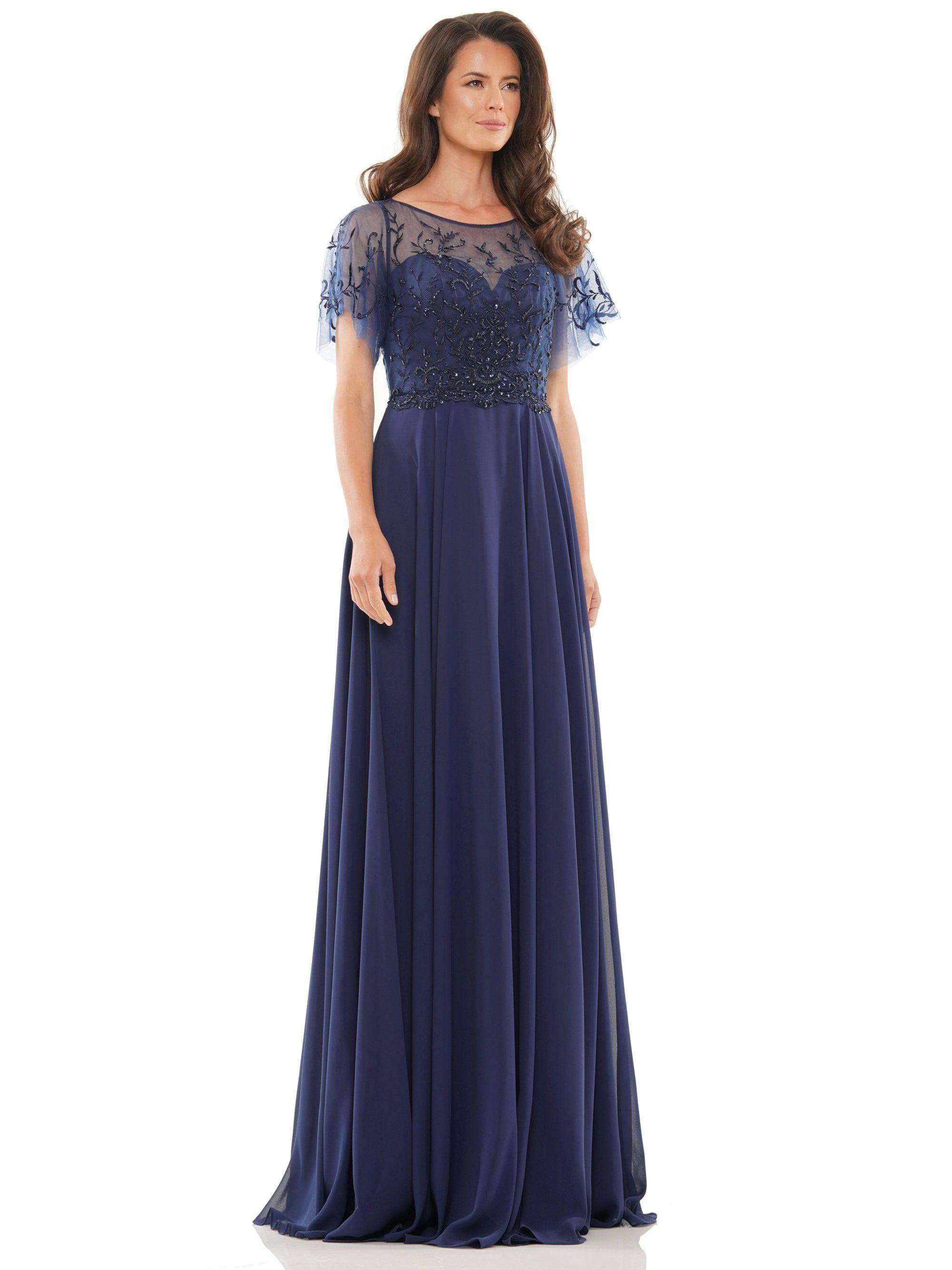 Marsoni Long Mother of the Bride Chiffon Dress M323 - The Dress Outlet