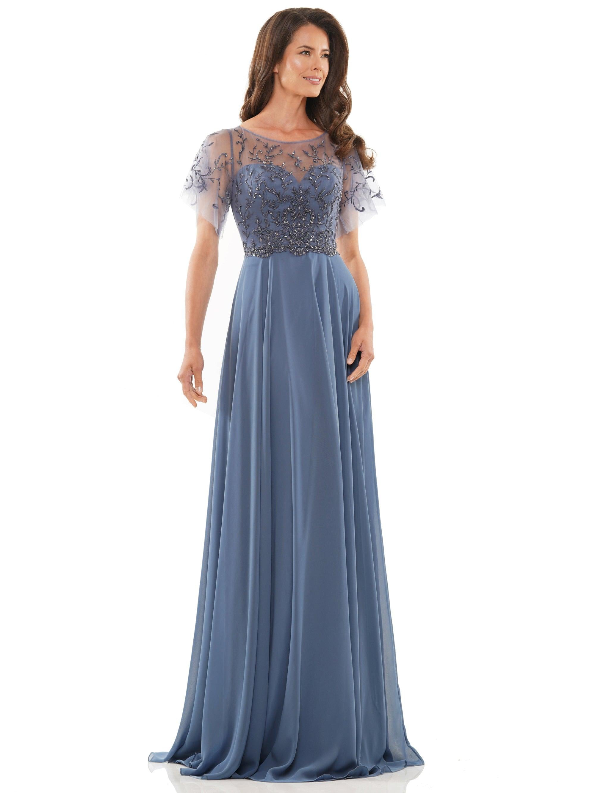 Marsoni Long Mother of the Bride Chiffon Dress M323 - The Dress Outlet