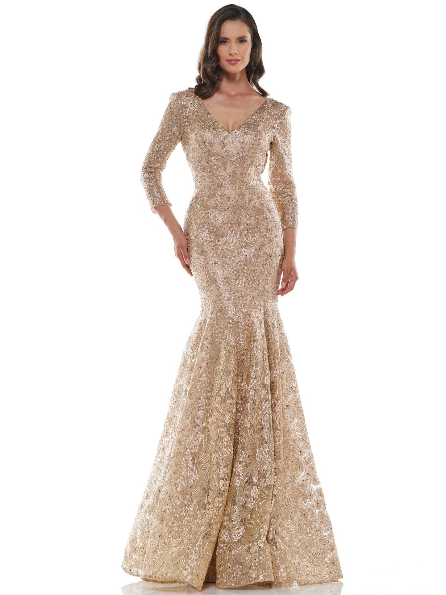 Marsoni Long Mother of the Bride Lace Dress  212SL - The Dress Outlet