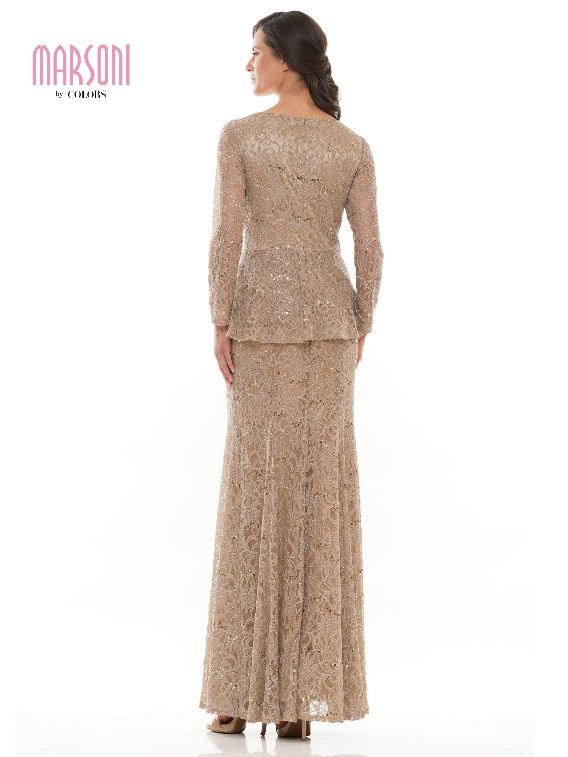 Marsoni Long Mother of the Bride Lace Dress 306 - The Dress Outlet