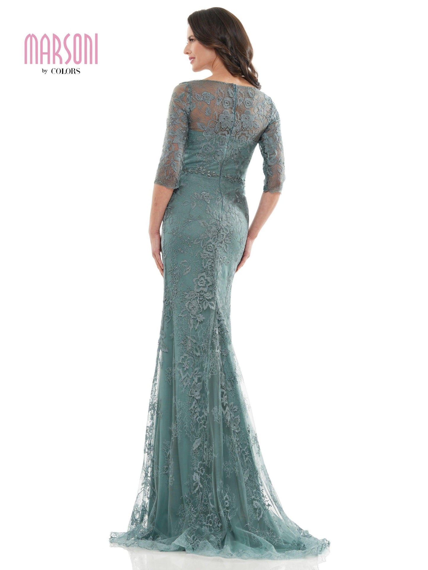 Marsoni Long Mother of the Bride Lace Dress 1127 - The Dress Outlet