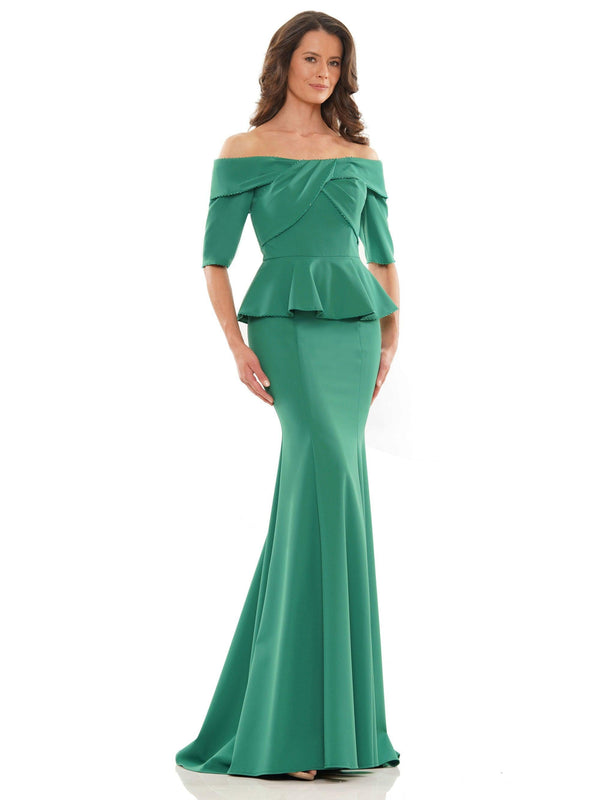 Marsoni Long Off Shoulder Fitted Formal Gown 1164