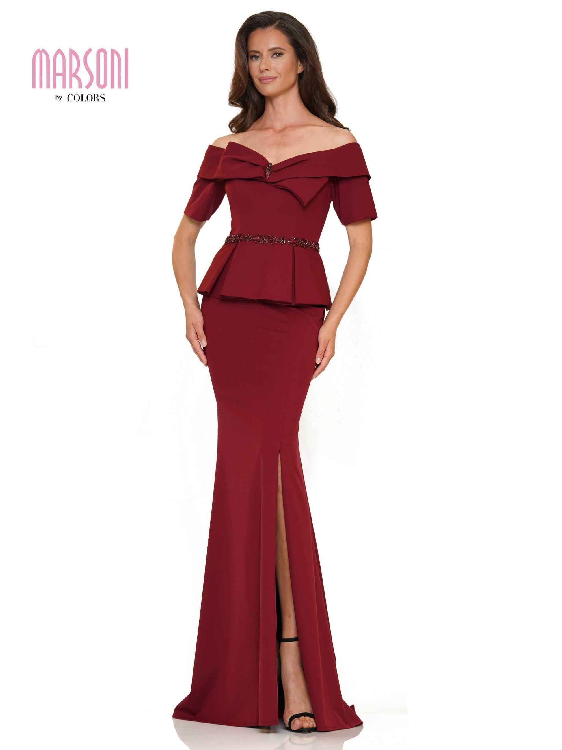 Marsoni Long Off Shoulder Formal Dress 1158