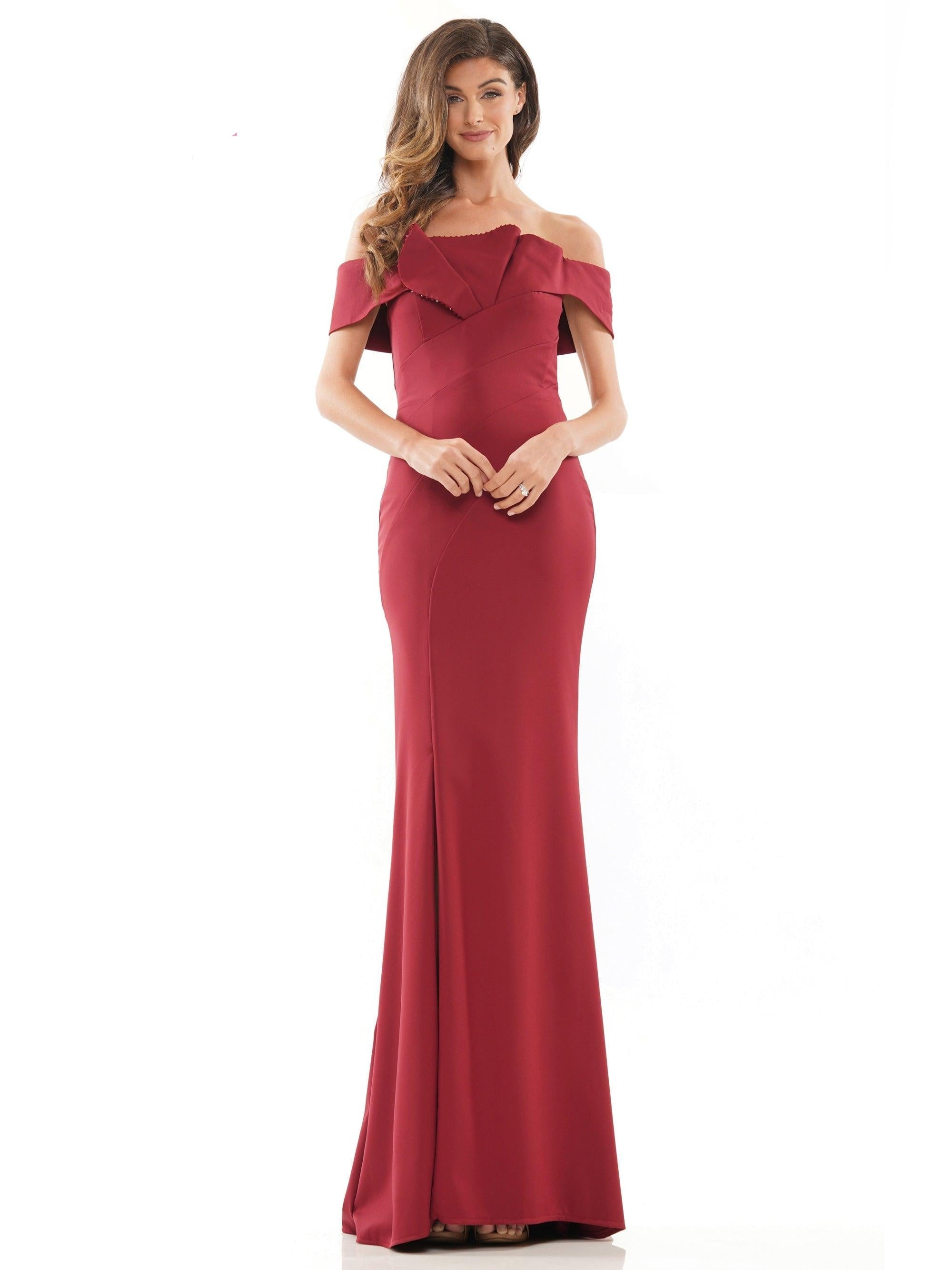Marsoni Long  Off Shoulder Formal Dress 1165 - The Dress Outlet