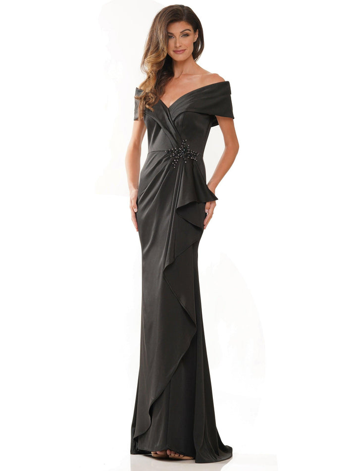 Marsoni MV1257 Long Beaded Off Shoulder Formal Dress