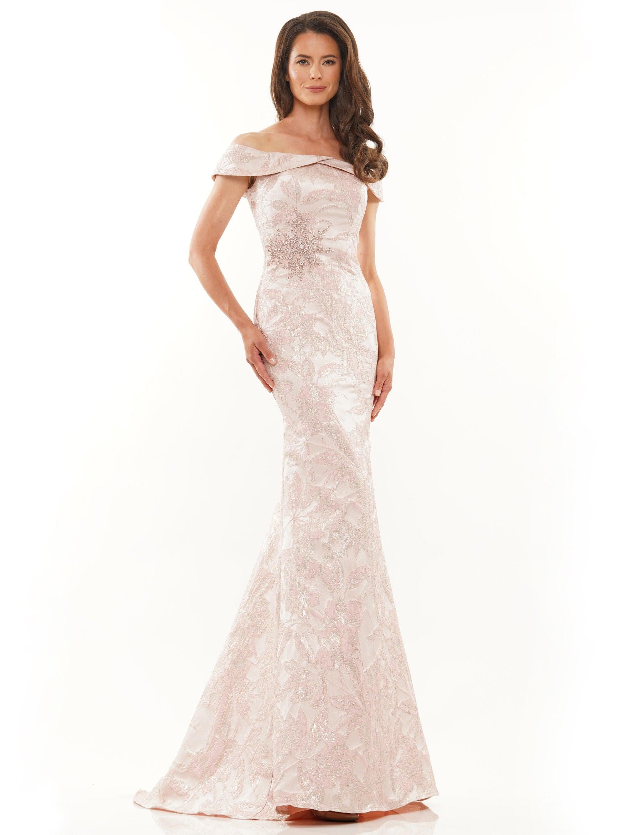Marsoni Long Off Shoulder Formal Dress 1223 - The Dress Outlet