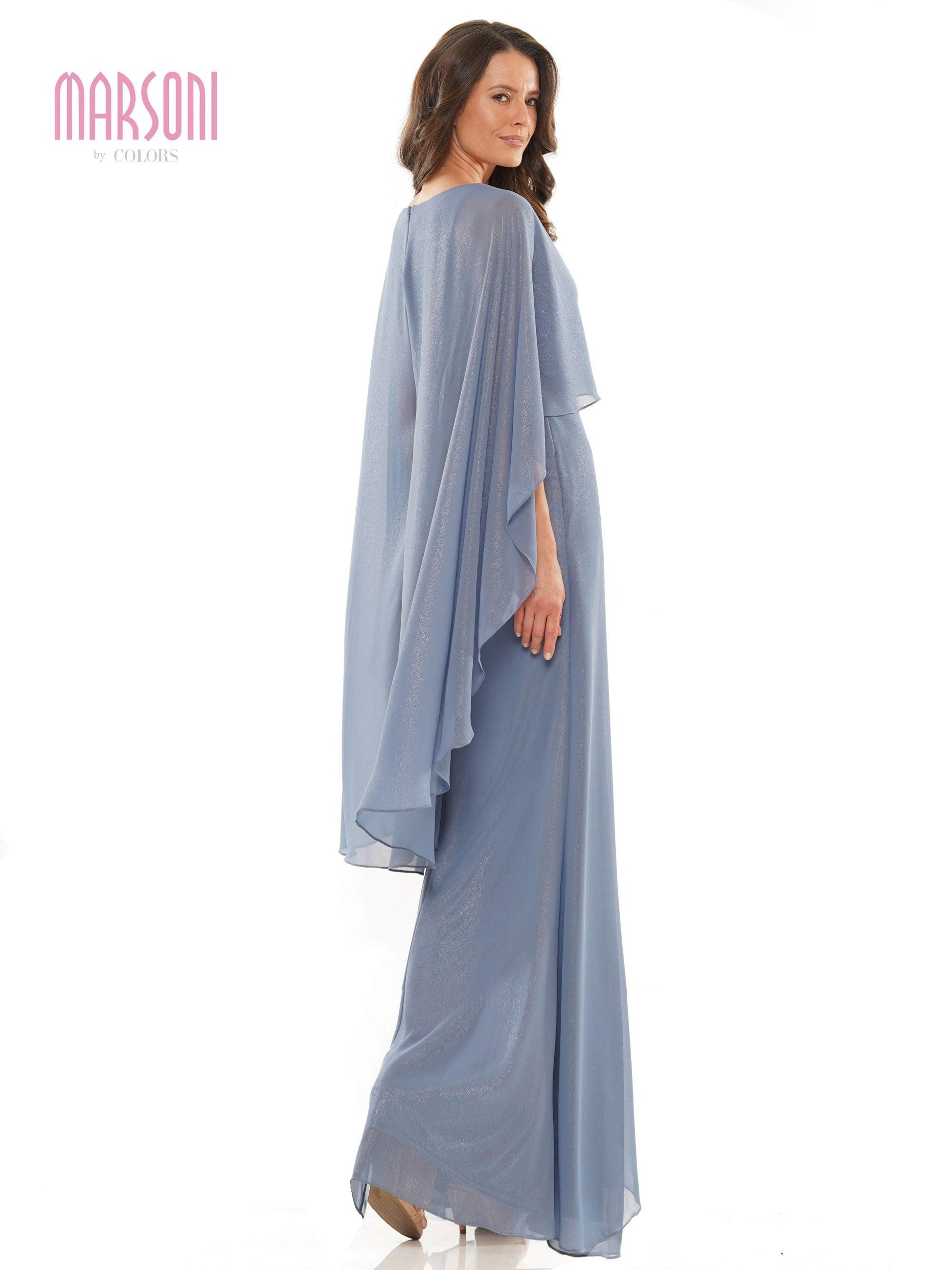 Marsoni Mother of the Bride Cape Long Gown 1189 - The Dress Outlet