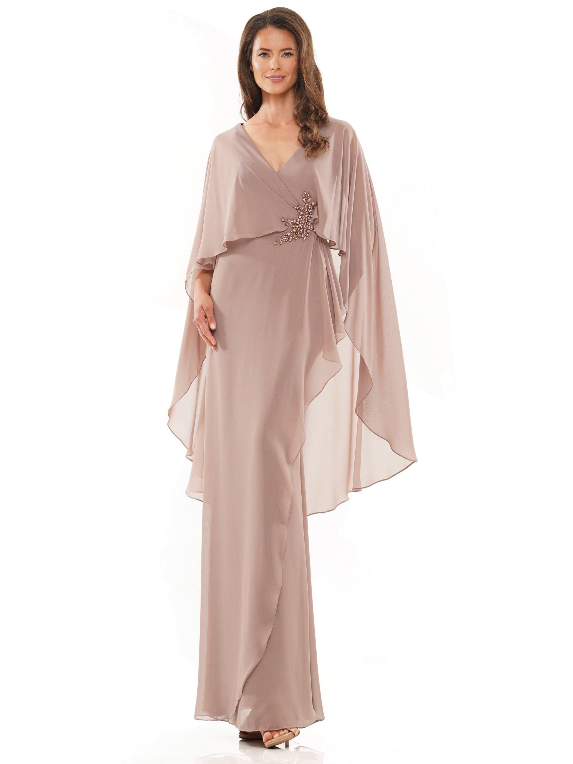 Marsoni Mother of the Bride Cape Long Gown 1189 - The Dress Outlet