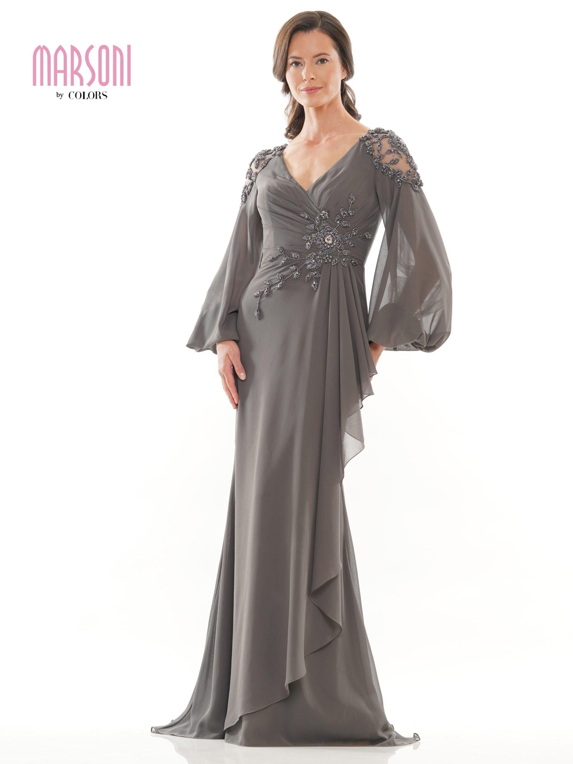 Marsoni Mother of the Bride Long Dress Charcoal