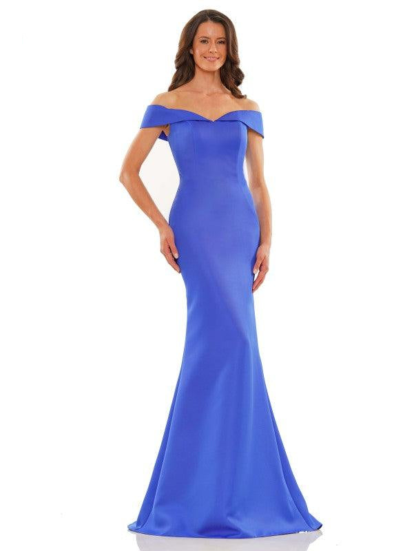 Marsoni Off Shoulder Satin Long Evening Gown 1153 - The Dress Outlet