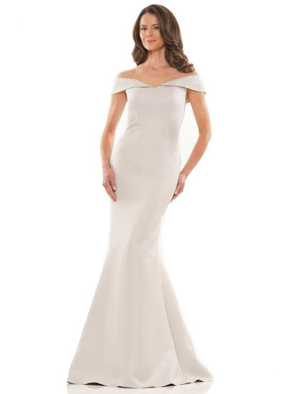 Marsoni Off Shoulder Satin Long Evening Gown 1153 - The Dress Outlet