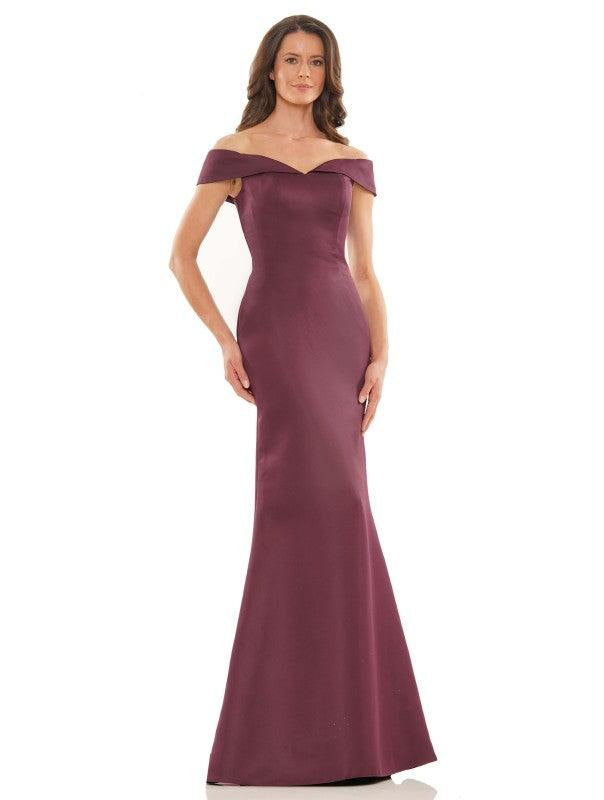 Marsoni Off Shoulder Satin Long Evening Gown 1153 - The Dress Outlet