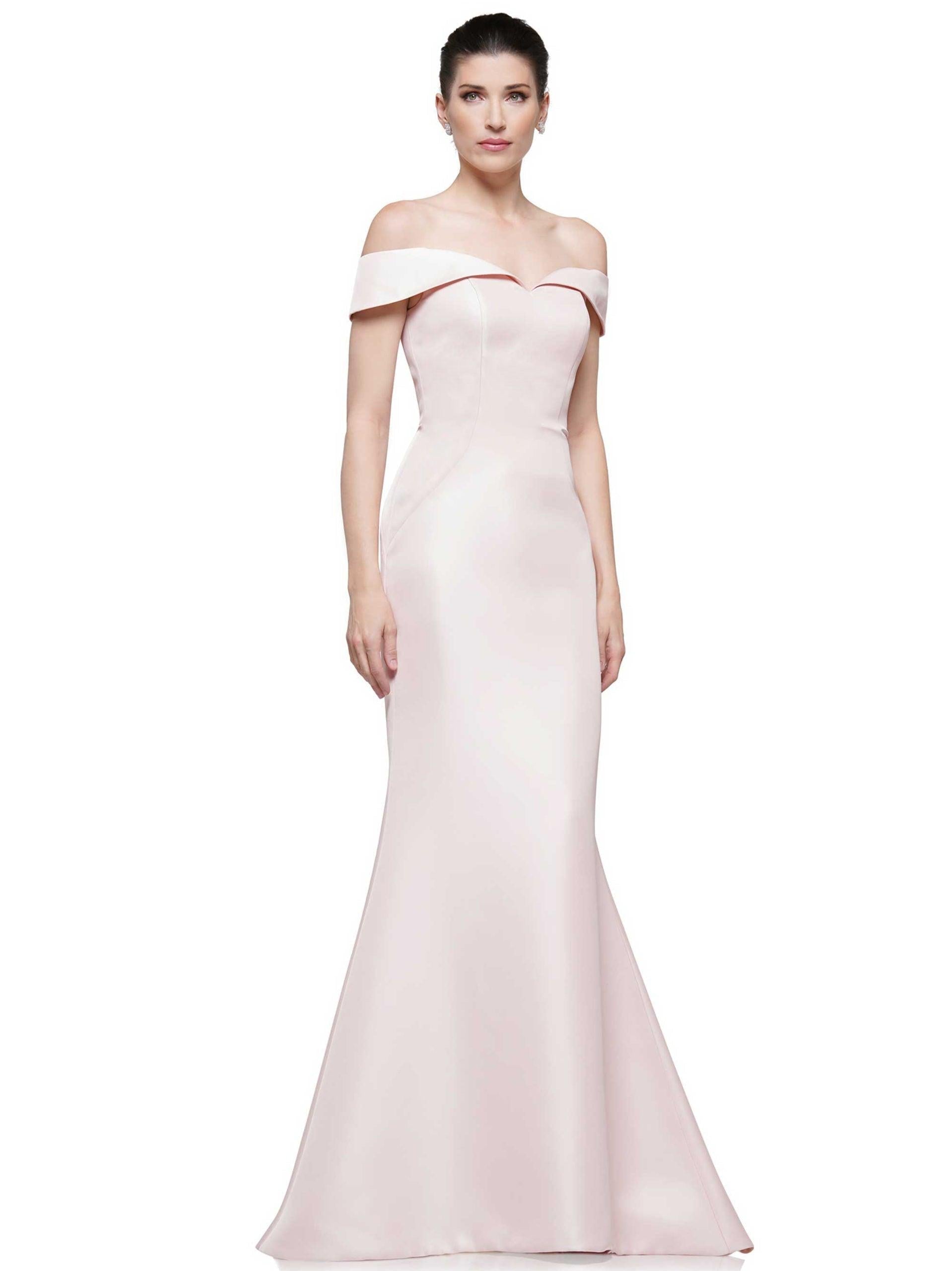 Marsoni Off Shoulder Satin Long Evening Gown 1153 - The Dress Outlet