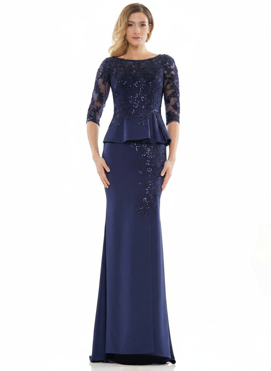 Marsoni Peplum Mother of the Bride Long Gown 1124 - The Dress Outlet