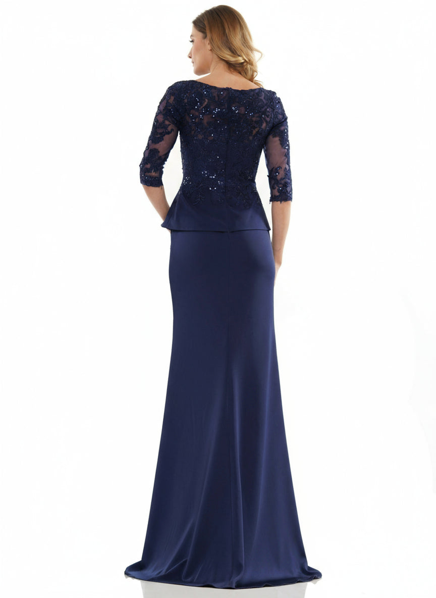 Marsoni Peplum Mother of the Bride Long Gown 1124 - The Dress Outlet