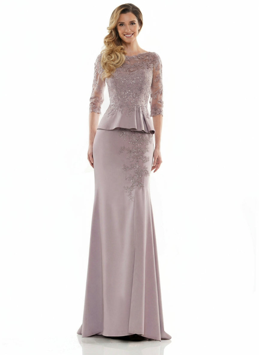 Marsoni Peplum Mother of the Bride Long Gown 1124 - The Dress Outlet