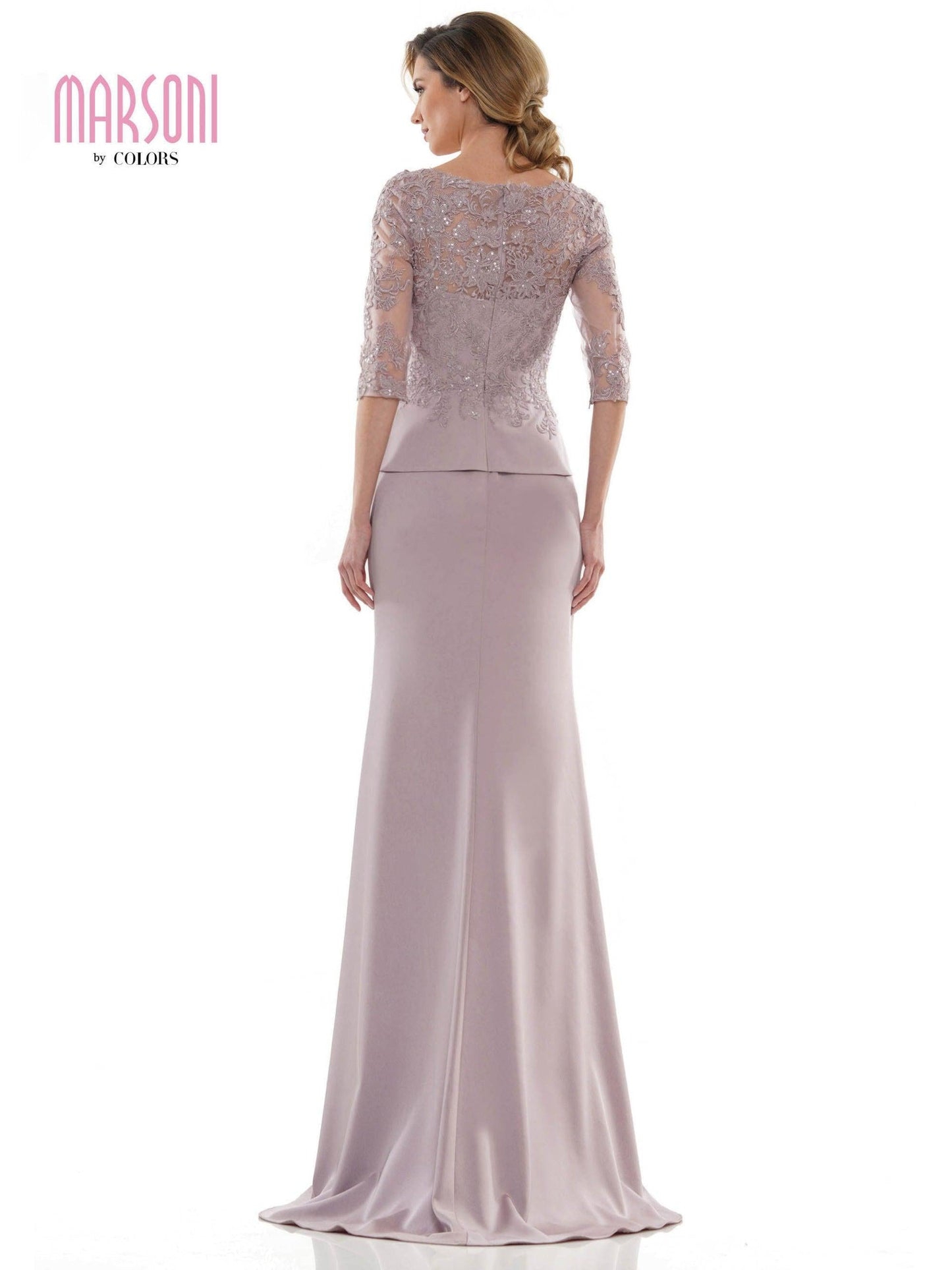 Marsoni Peplum Mother of the Bride Long Gown 1124 - The Dress Outlet