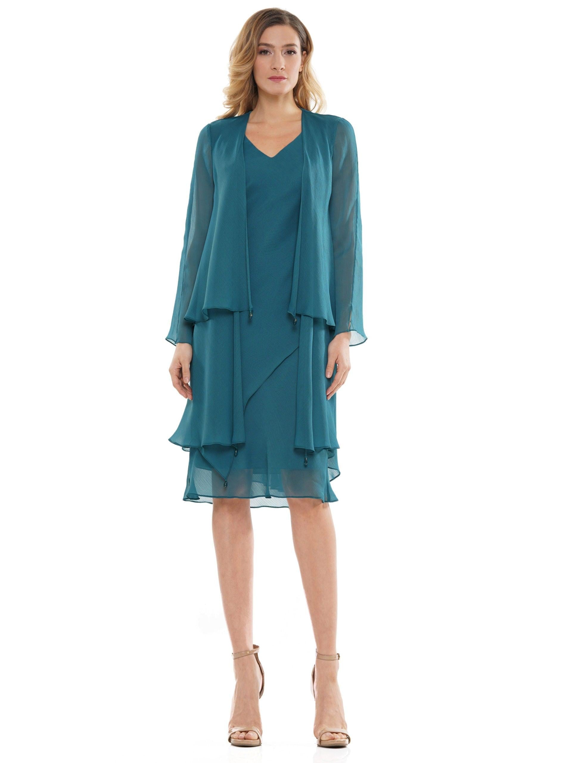 Marsoni Short Mother of the Bride Chiffon Dress 307 - The Dress Outlet