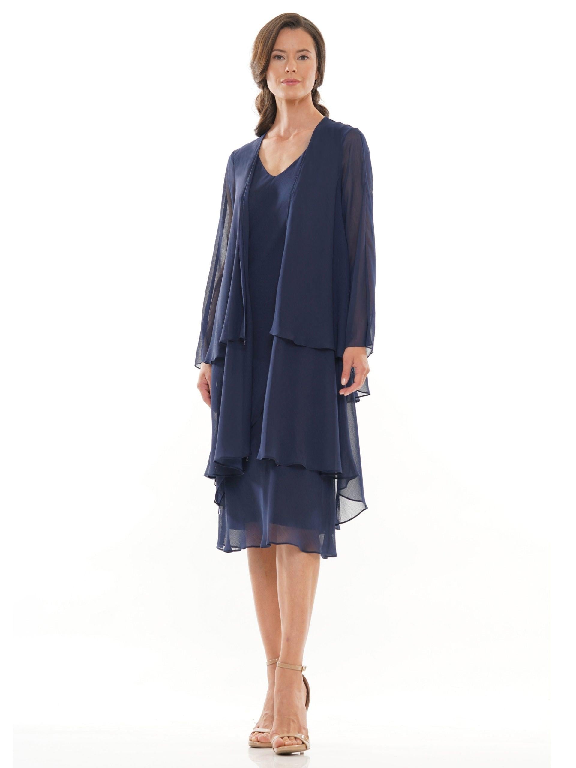 Marsoni Short Mother of the Bride Chiffon Dress 307 - The Dress Outlet