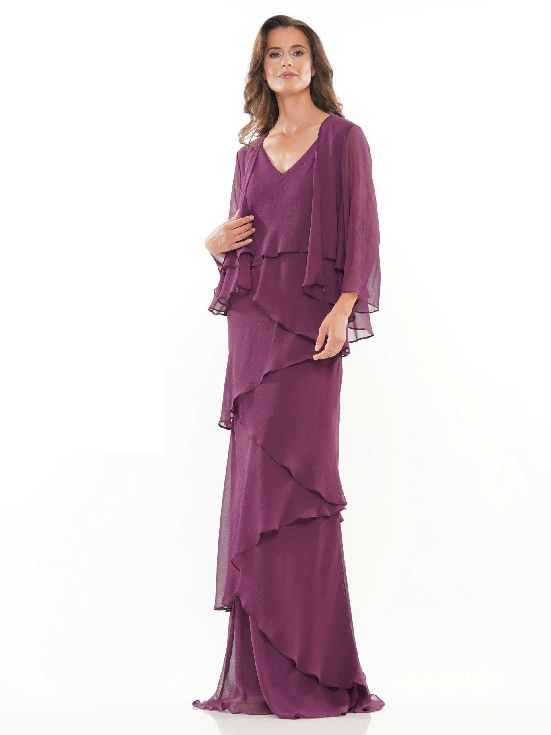 Marsoni Two Piece Ruffle Long Lace Dress 309 - The Dress Outlet