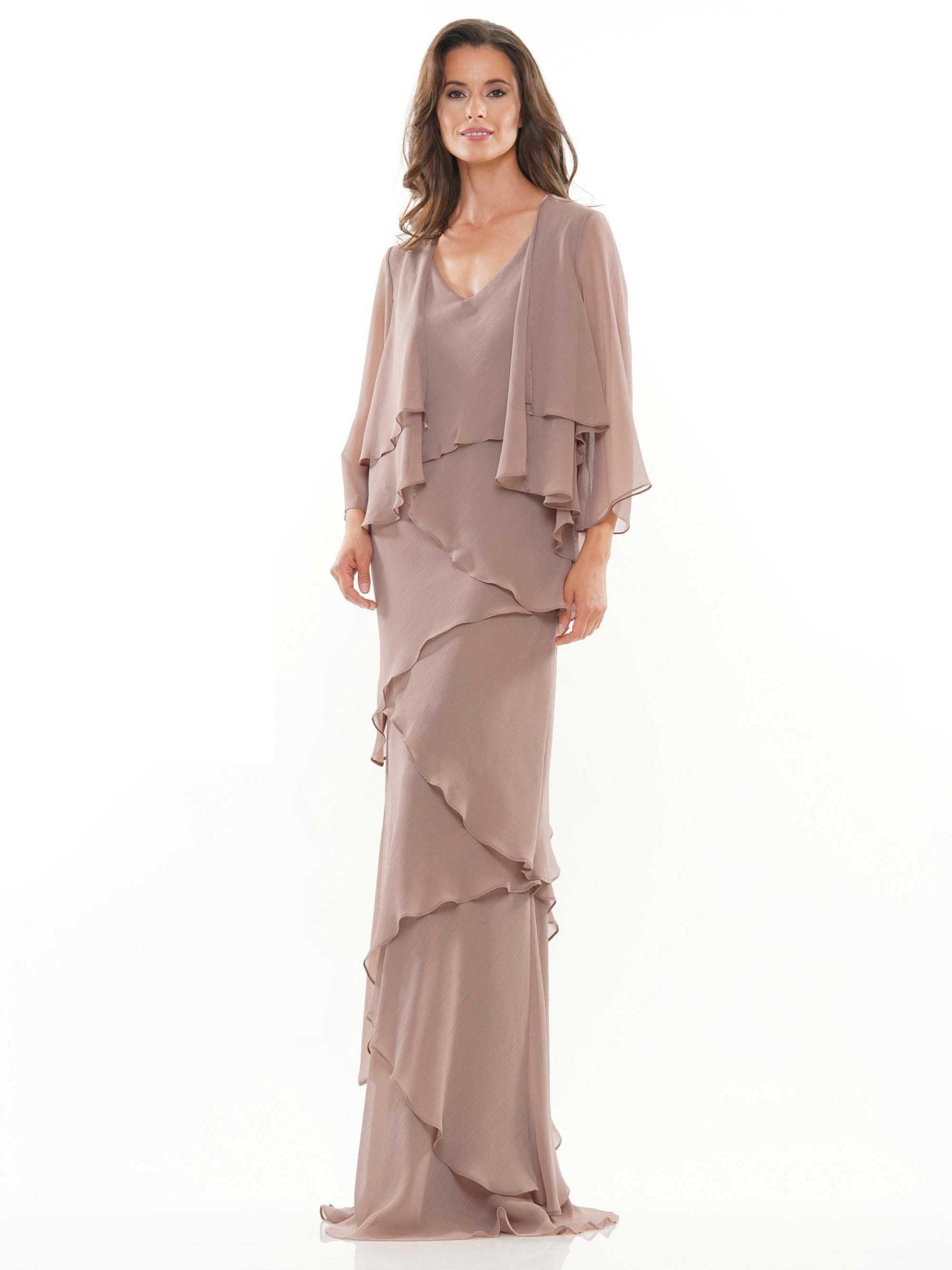 Marsoni Two Piece Ruffle Long Lace Dress 309 - The Dress Outlet