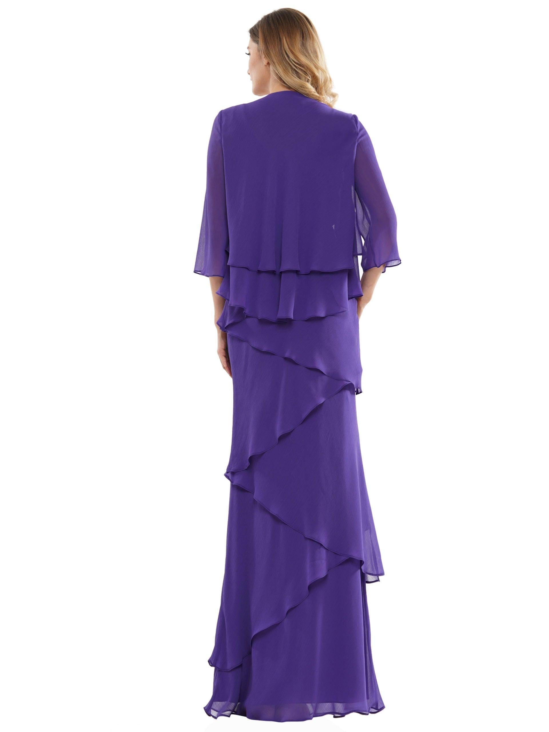 Iris Marsoni Two Piece Ruffle Long Lace Dress 309 - Formal Dresses & Gowns