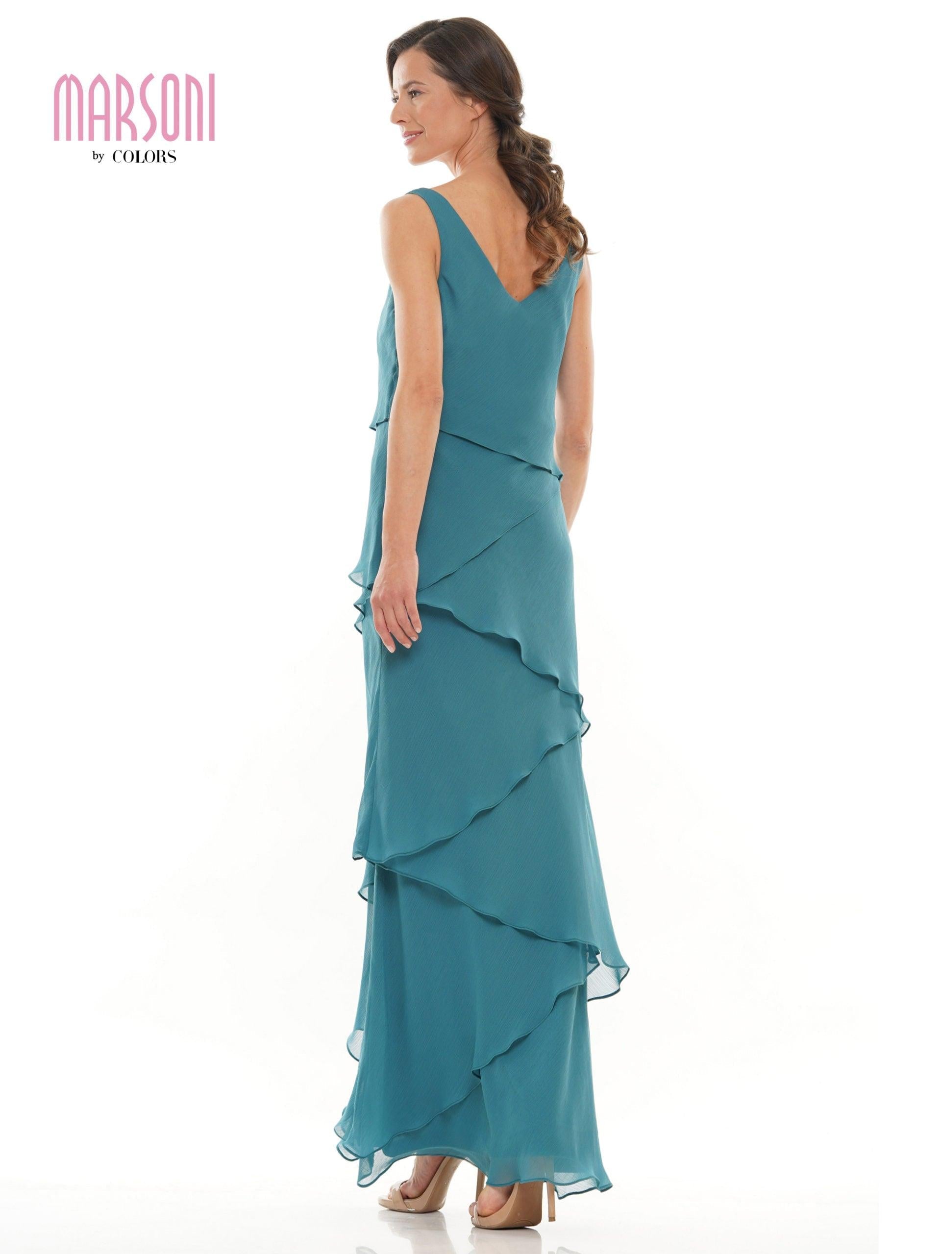 Marsoni Two Piece Ruffle Long Lace Dress 309 - The Dress Outlet
