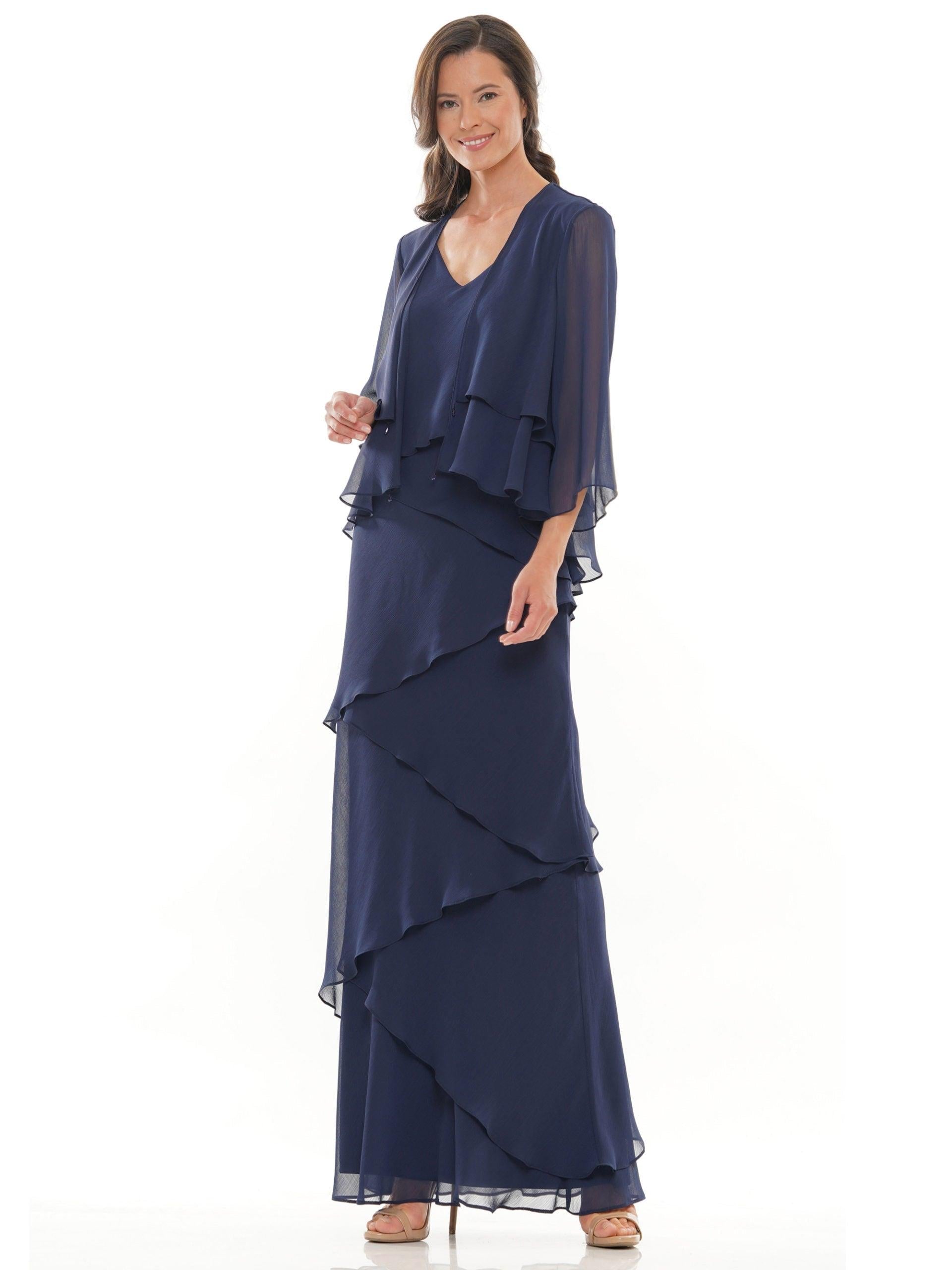 Marsoni Two Piece Ruffle Long Lace Dress 309 - The Dress Outlet