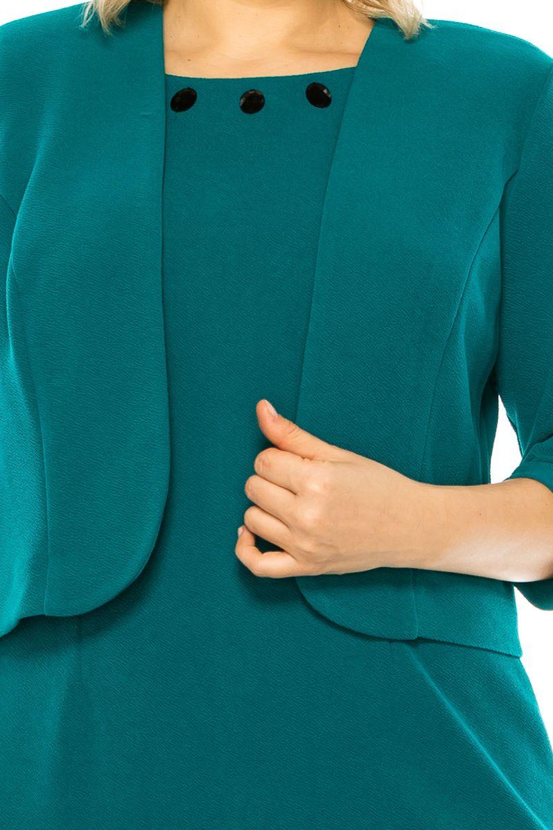 Maya Brooke Long Sleeve Jacket Short Dress 28217X