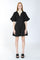 Cocktail Dresses Short Bubble Sleeve V Neck Mini Dress Black