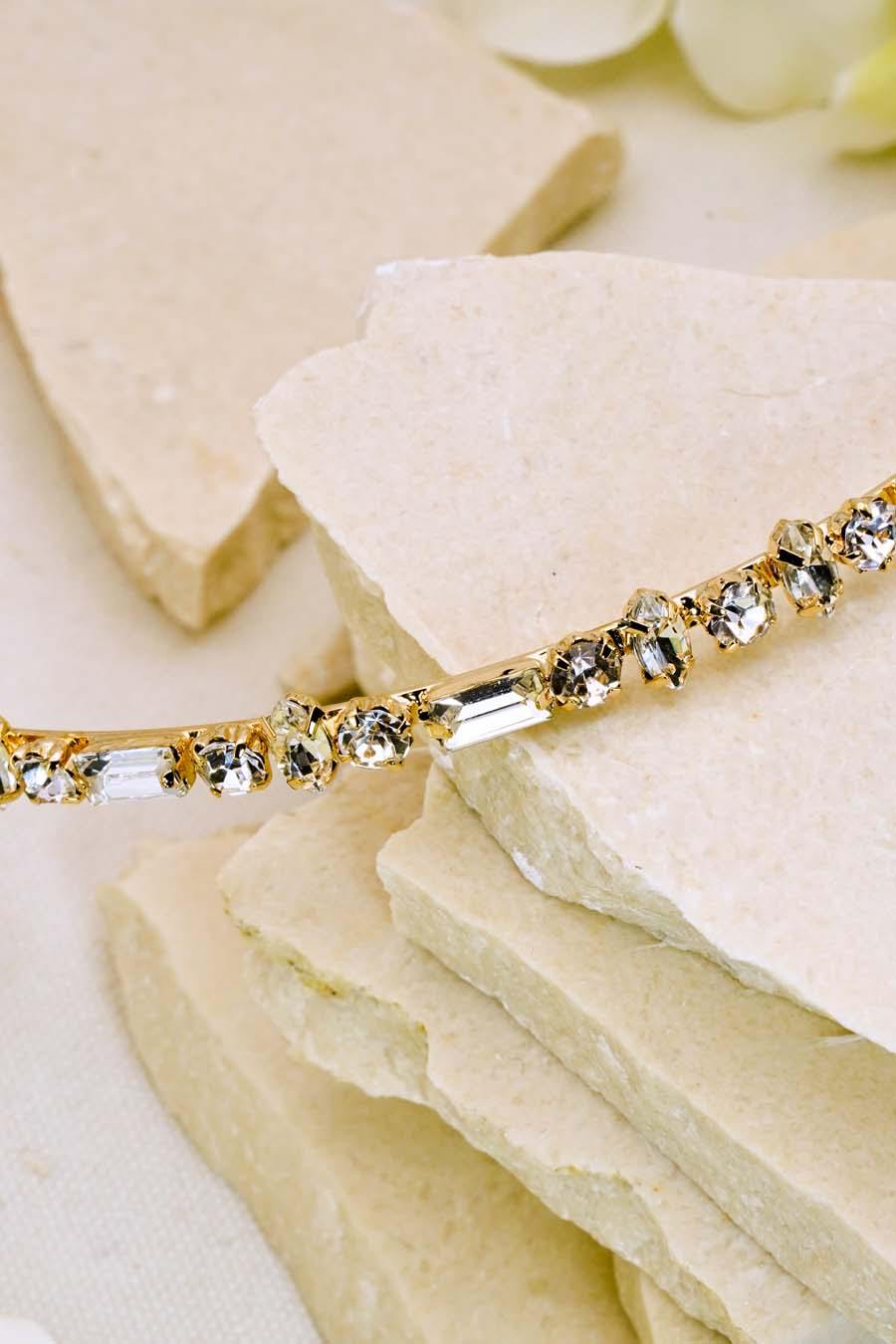 Minimalist Rhinestones Headband Wedding Headpiece