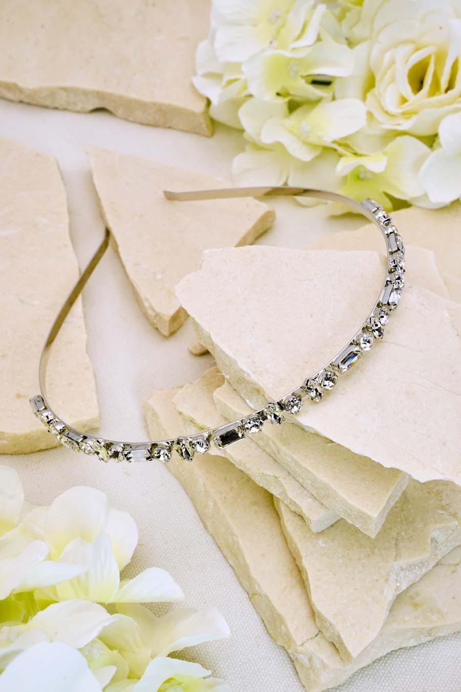 Minimalist Rhinestones Headband Wedding Headpiece