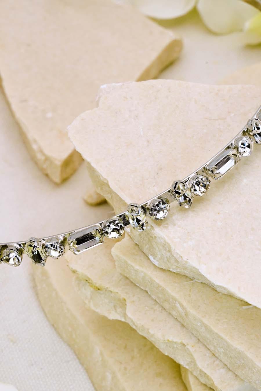 Minimalist Rhinestones Headband Wedding Headpiece